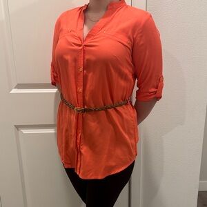 Guess Orange Blouse with Belt